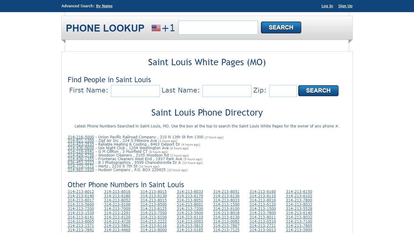 Saint Louis White Pages - Saint Louis Phone Directory Lookup